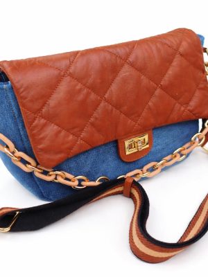 Quilted Denim Crossbody Bag