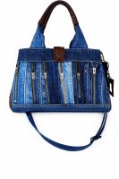 Zipper Denim Tote Bag