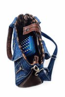 Zipper Denim Tote Bag