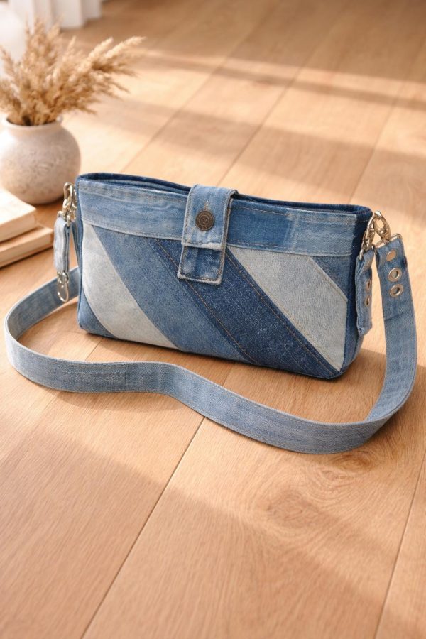 Denim Patchwork Shoulder Bag