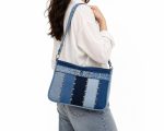Studded Denim Shoulder Bag