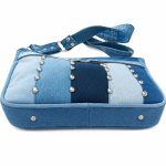 Studded Denim Shoulder Bag