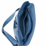 Studded Denim Shoulder Bag