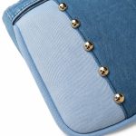Studded Denim Shoulder Bag