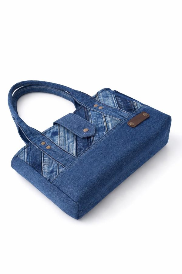 Denim Patchwork Tote Bag