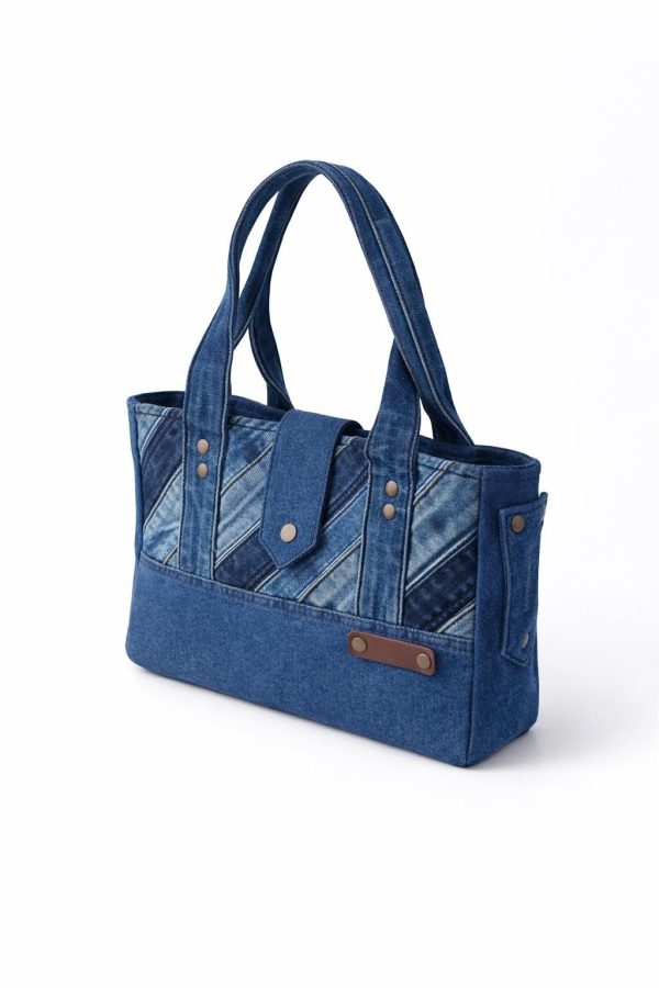 Denim Patchwork Tote Bag