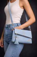 Denim Tassel Crossbody Bag