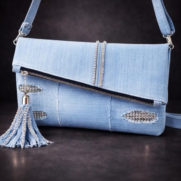 Denim Tassel Crossbody Bag