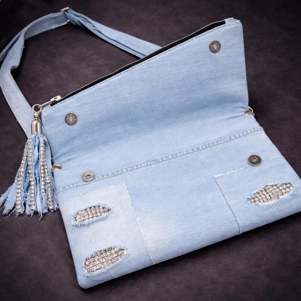 Denim Tassel Crossbody Bag